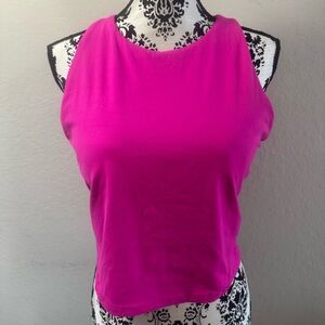 All in Motion Crop Top Sports Bra Built-In Bra Padded High Neck Pink Size XXL